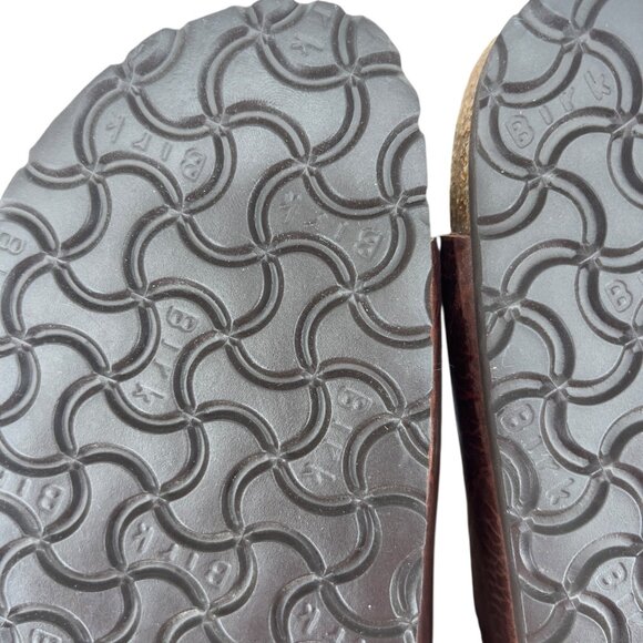 Birkenstock Arizona Sandals Cortina Brown Leather Buckle Slides-Unisex Size 41 main image 8